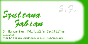 szultana fabian business card